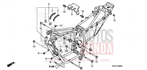 CARROSSERIE DE CHASSIS (XL125V1/2/3/4/5/6) XL125V5 de 2005
